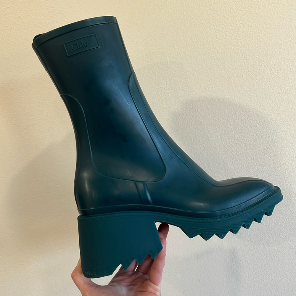 Authentic Chloe Betty Rain Boot Teal